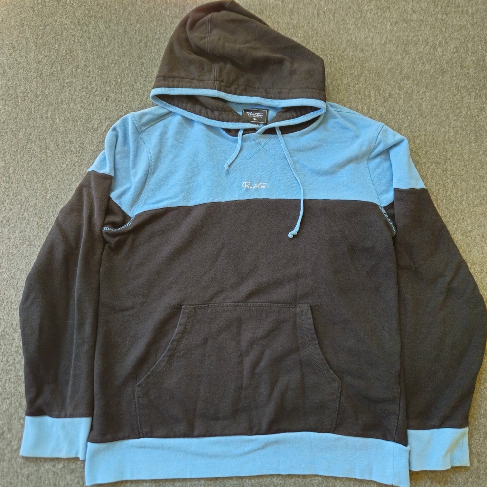 Y2K Primitive Skateboarding Large Colorblock Hoodie Script Logo Skater Snowboard